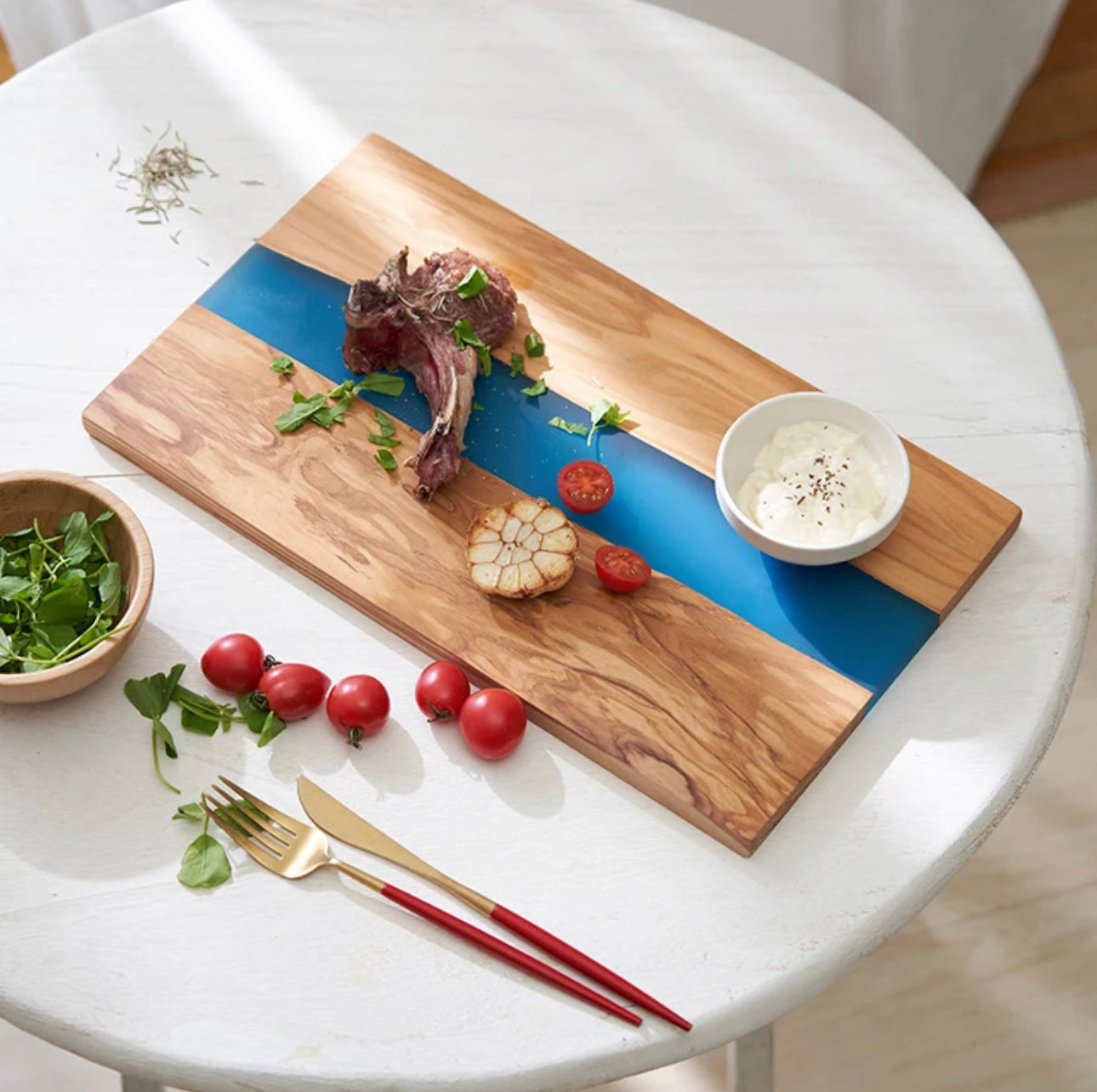 Personalized Olive Wood Serving Charcuterie Board – 15″